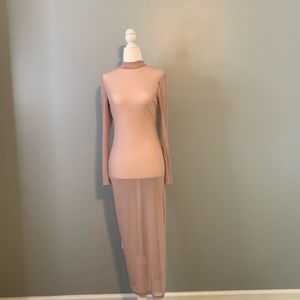 Forever 21 Sheer Mock Neck Bodycon Dress